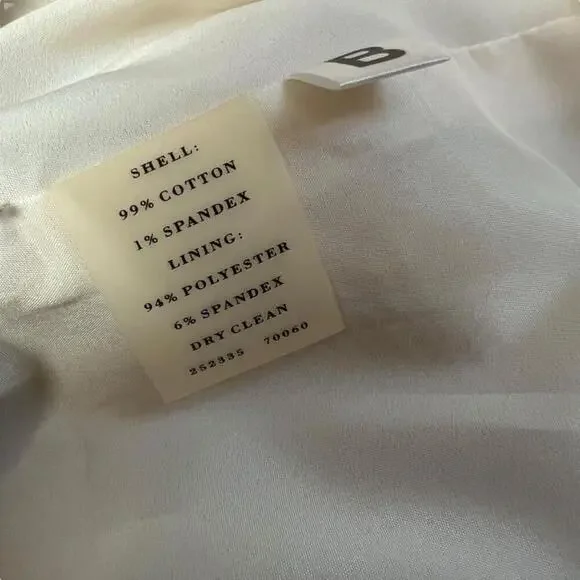 Ann Taylor Women's Ivory Cotton Mini Pencil Zipper Detailed Career Skirt Size 2 - Picture 3 of 12